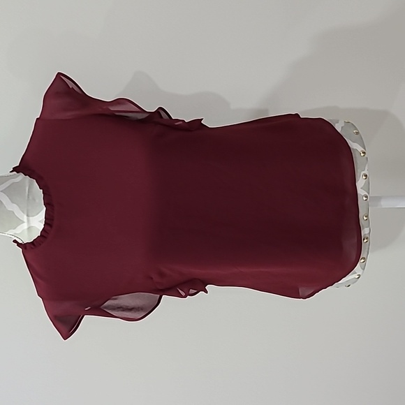 Dynamite Tops - NWT Dynamite Maroon Ruffle Top